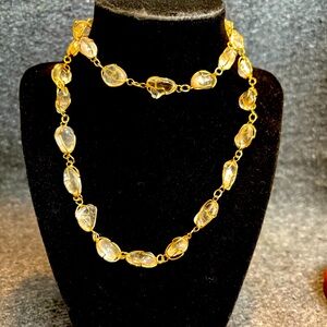 Antique Gold Filled Necklace with Clear Quartz